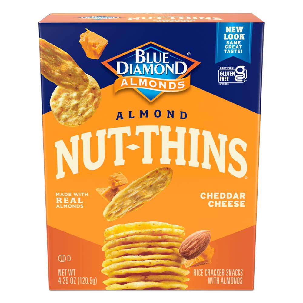Blue Diamond Nut-Thins Cheddar Cheese Crackers, 7.7 oz (Case of 6)