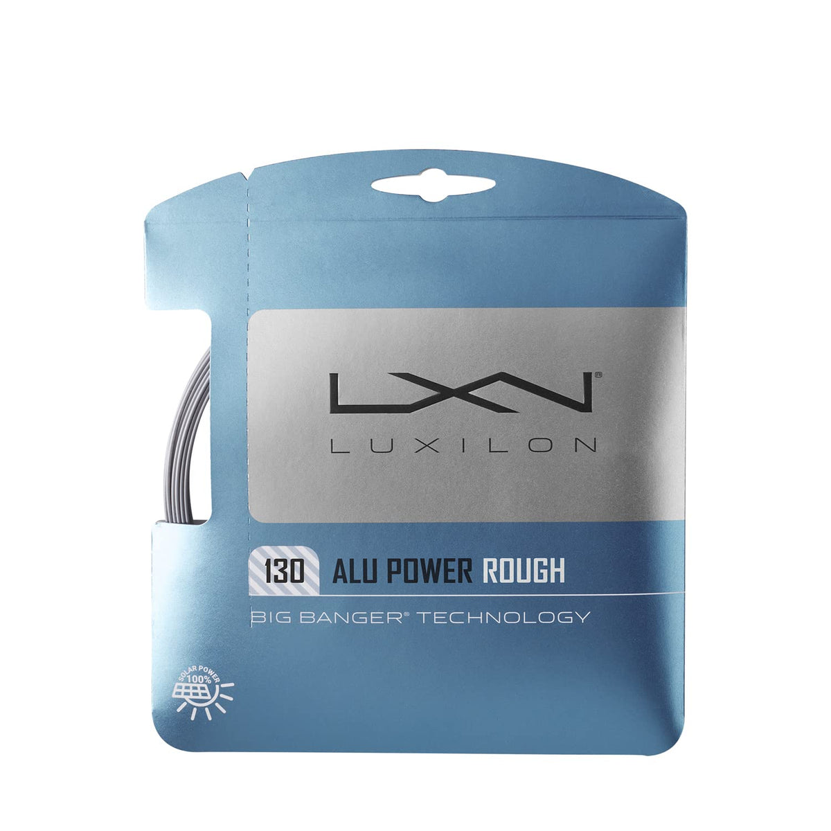 Luxilon ALU Power Rough 16 Gauge 1.30mm Tennis String Set, Silver - main view