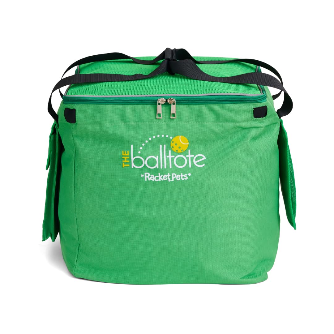 Racket Pets Ball Tote Replacement Bag for Teaching Carts in Green - Front View