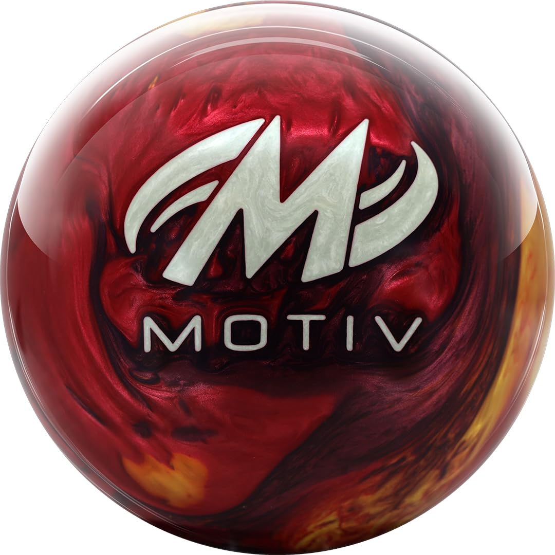 MOTIV Raptor Pursuit Bowling Ball in Red Wine Gold Pearl - back view