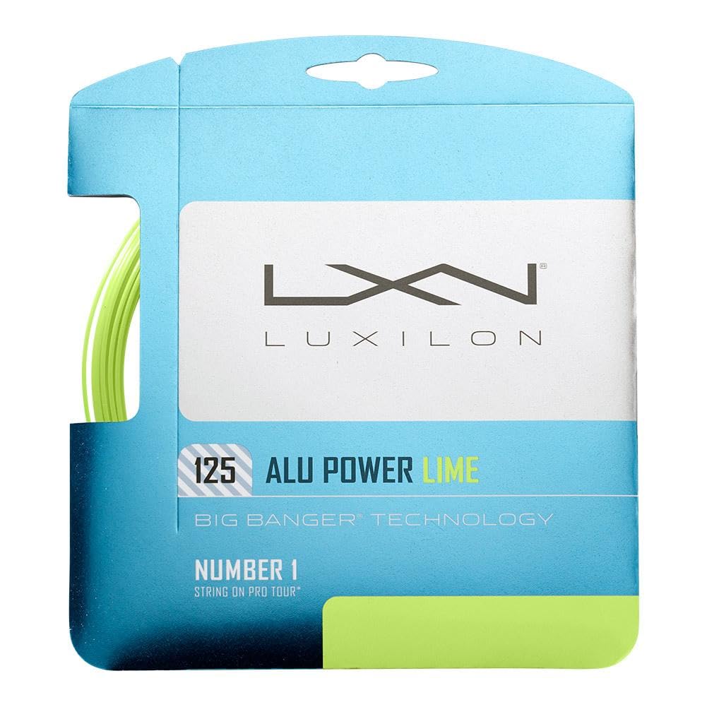 Luxilon ALU Power 125 Tennis String Set, 16L Gauge 1.25mm, Lime Green - main view