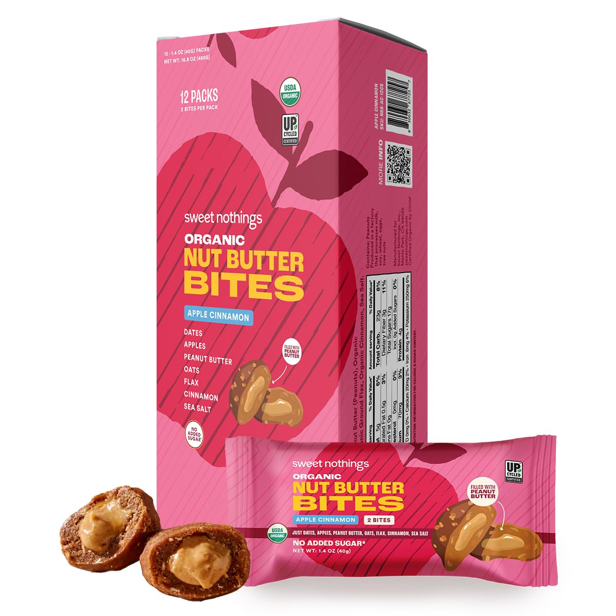Sweet Nothings Organic Chocolate Peanut Butter Bites, 1.4 oz (Case of 12)