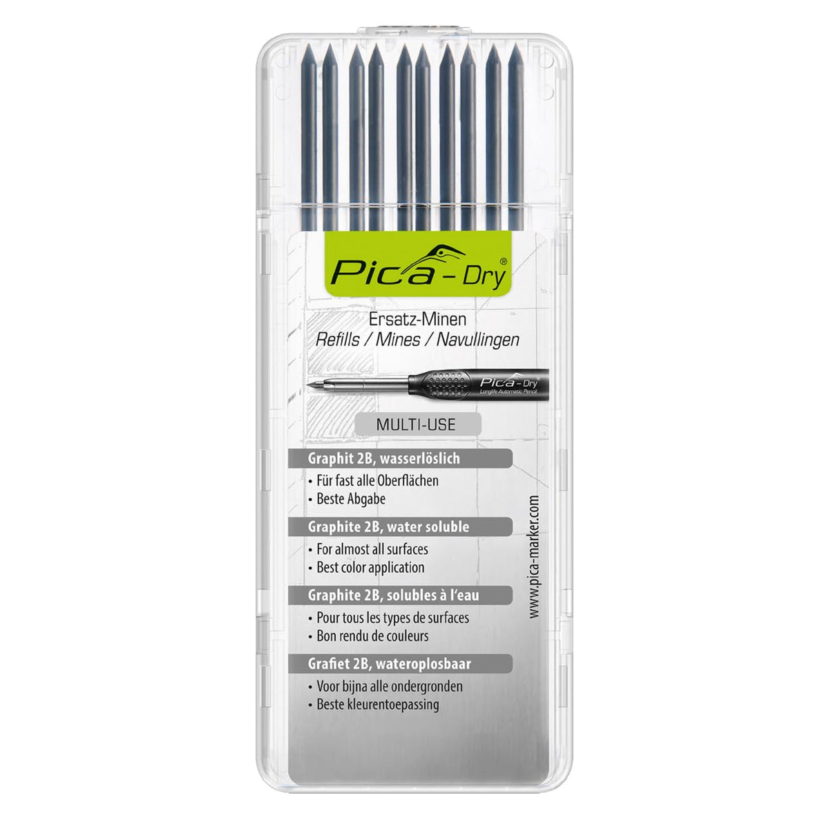 Pica Dry Graphite Refill, 4030, 10 Pack - view 1