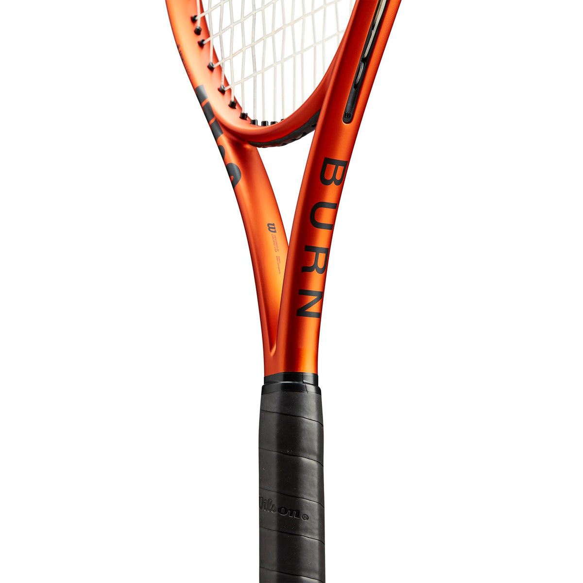 Wilson Burn 100LS V5 Unstrung Tennis Racket, Grip Size 4 3/8" in Orange/Black - alternate view 6