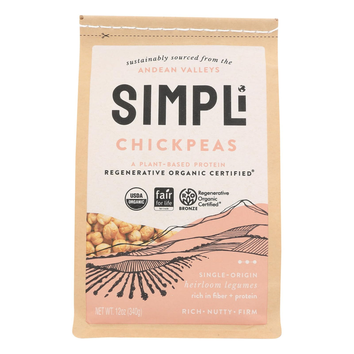 Simpli Organic Regenerative Chickpeas, 12 oz (Case of 8)
