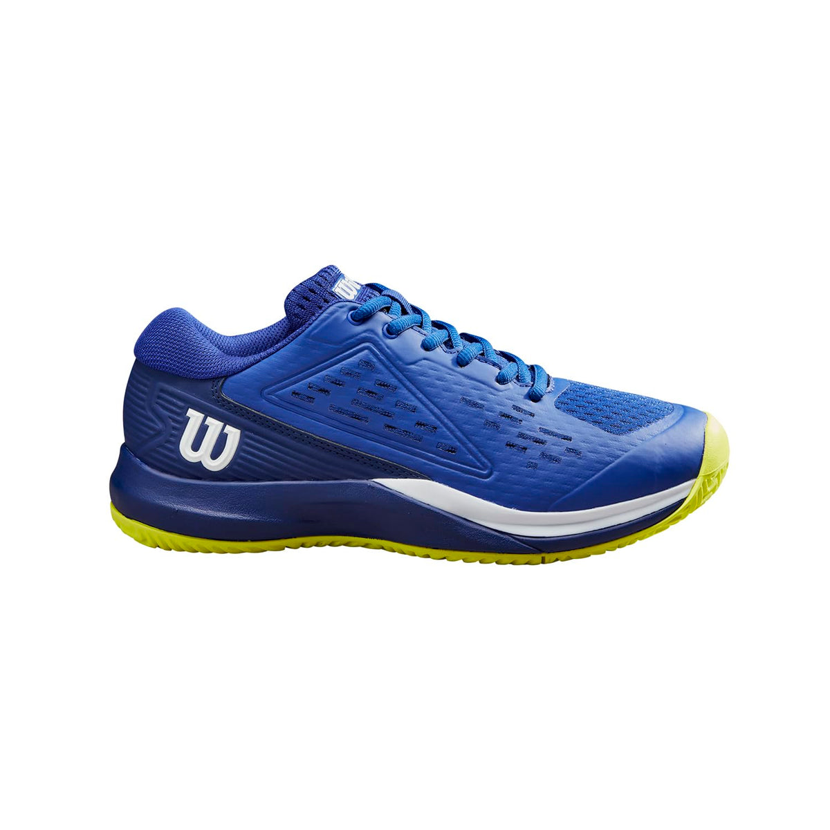 Wilson Rush Pro Ace Junior Tennis Shoes, Bluing/Blue Print/Safety Yellow - main view