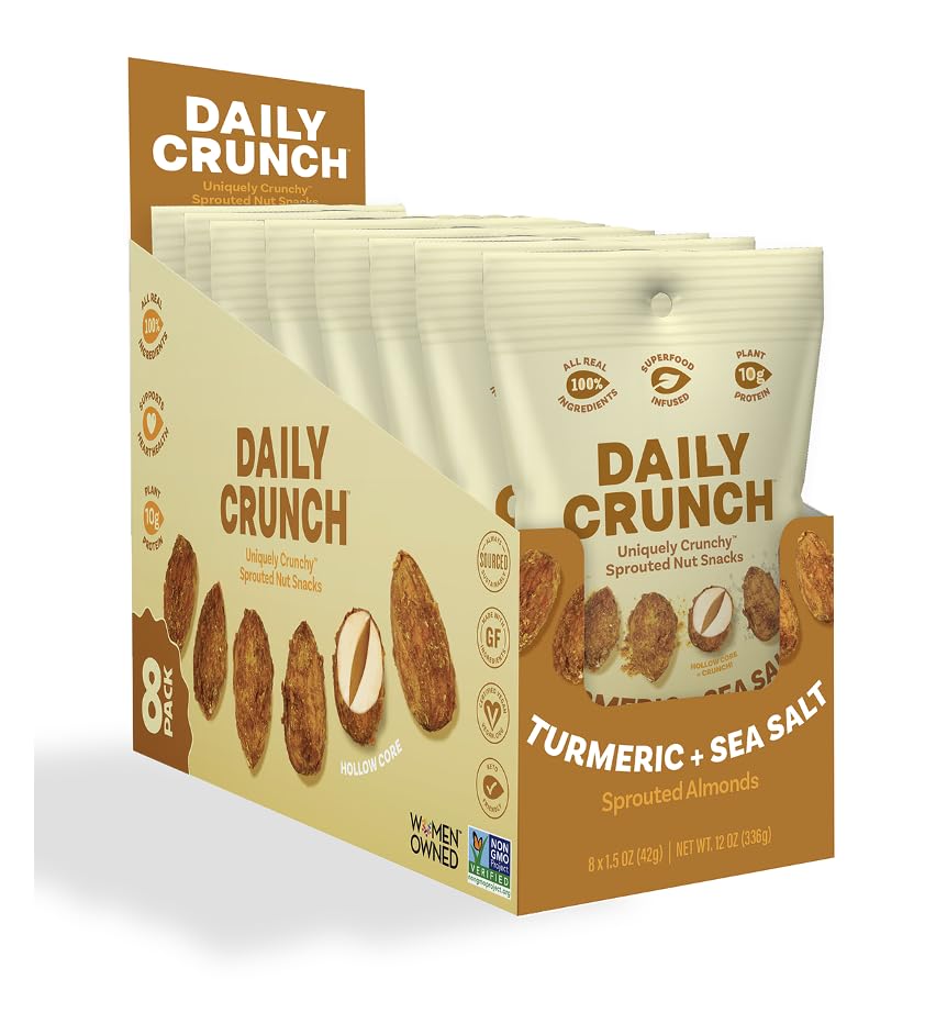 Daily Crunch Turmeric Sea Salt Sprouted Almonds, 1.5 oz (Case of 8)