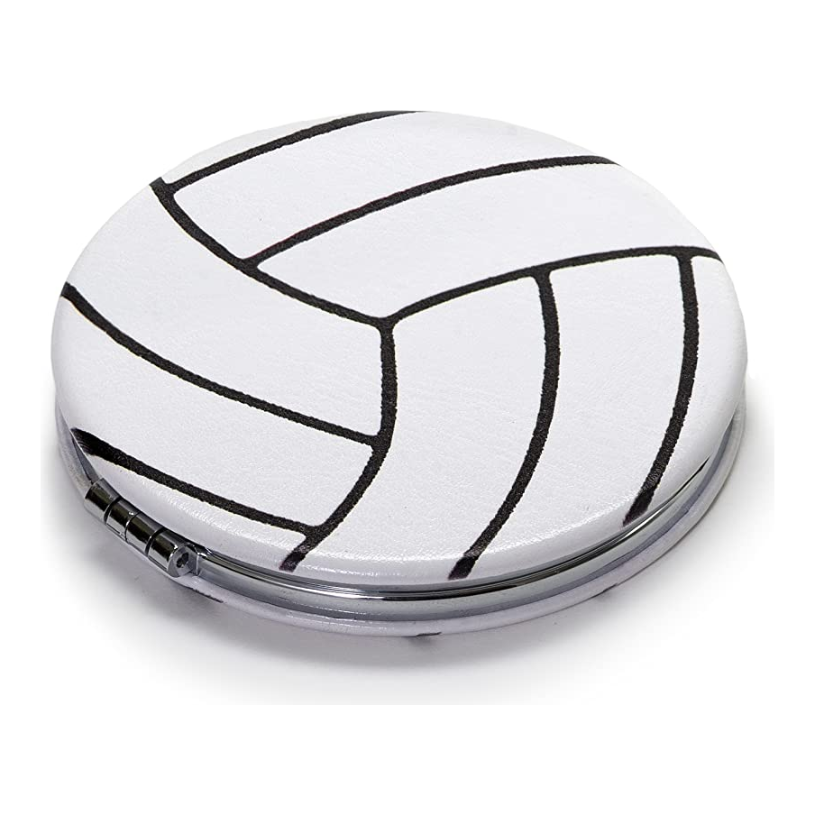 Tandem Sport Volleyball Compact Mirror, White - Front View