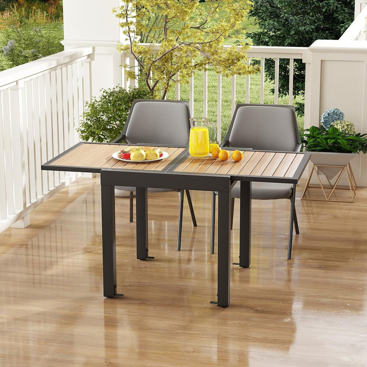 31.5, 63 in Aluminum Extendable Patio Table, Seats 4, 6 - View 9