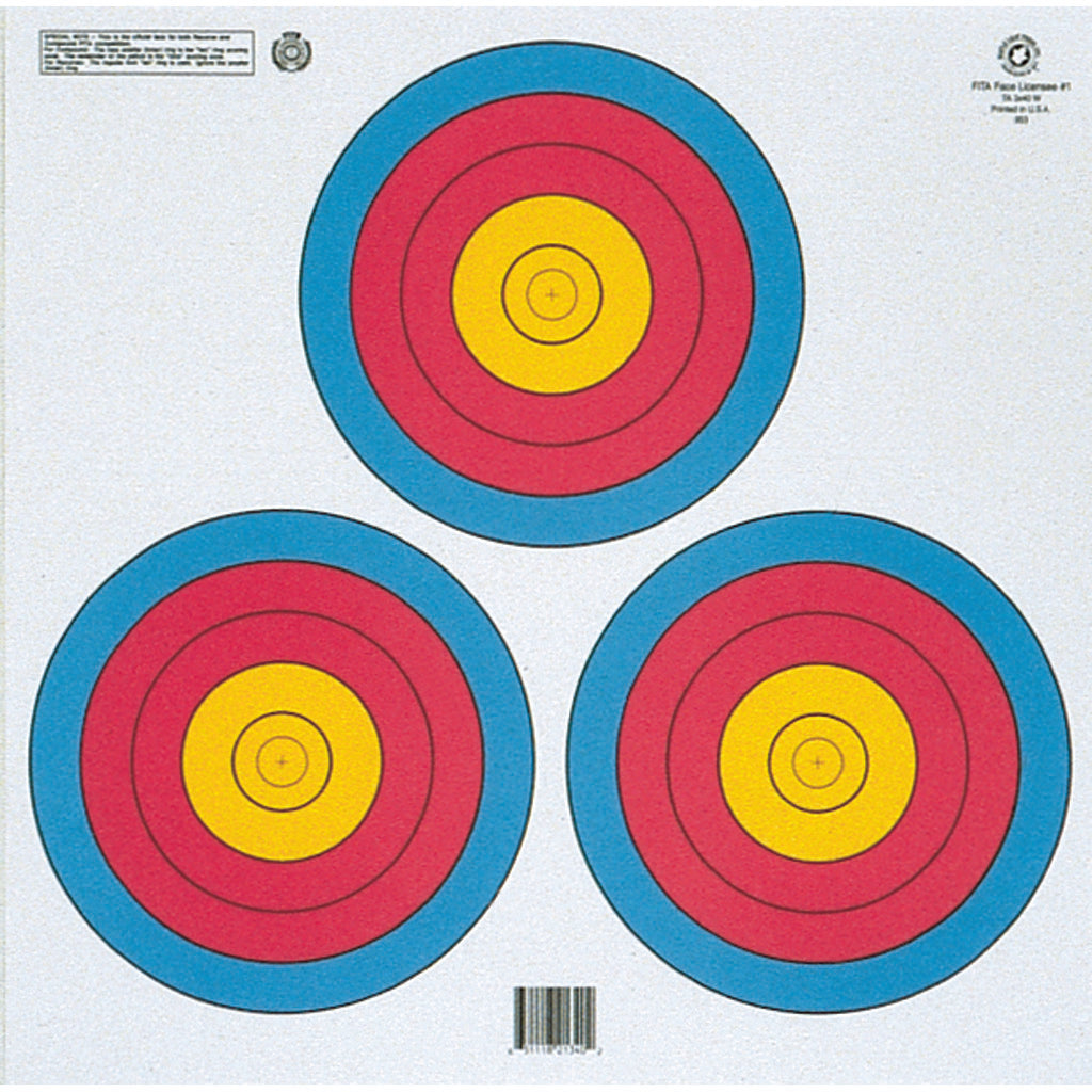 Maple Leaf Press Maple Leaf Target Face in FITA 3 Spot Triangle 100 pk. - Front View