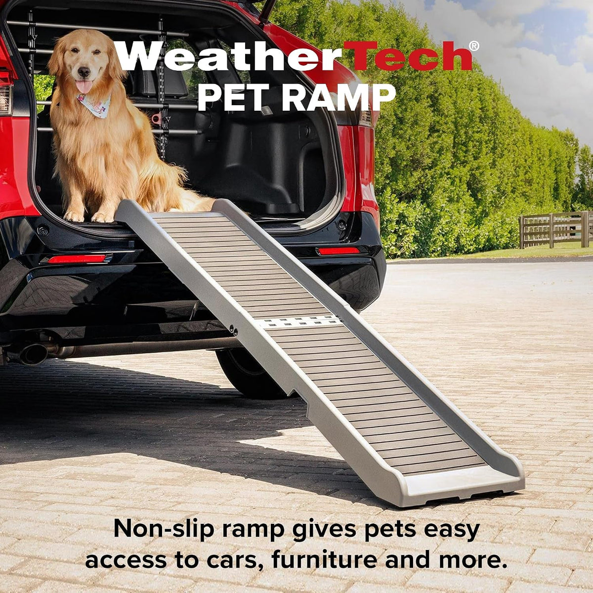 Foldable Pet Ramp with Textured Walking Surface and Carrying Handles - View 4