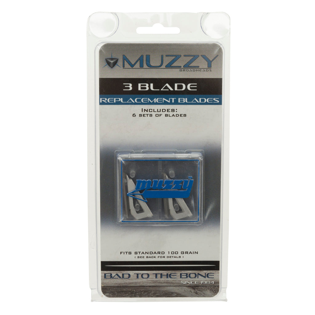 Muzzy Replacement Blades in 3 Blade 100 gr. 18 pk. - Front View