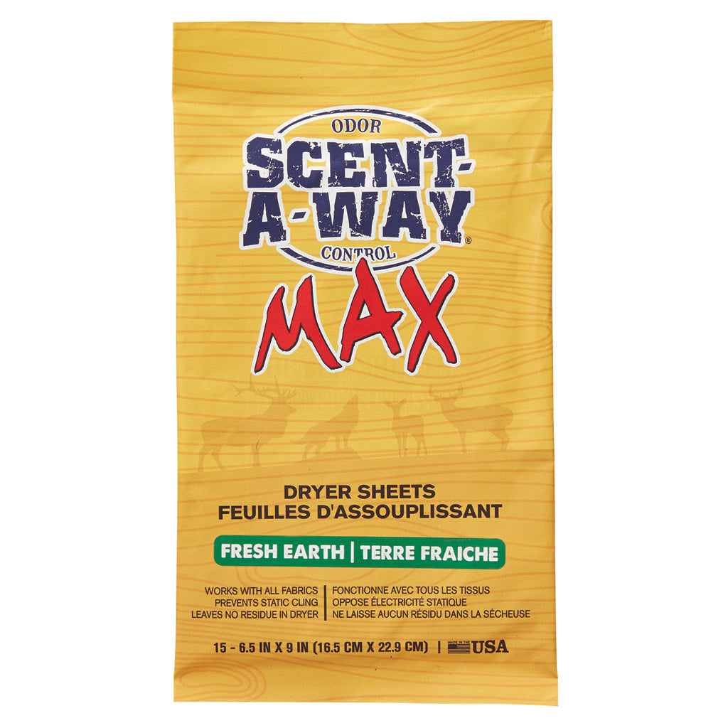 Scent-A-Way Max Dryer Sheets in Fresh Earth 15 pk. - Front View