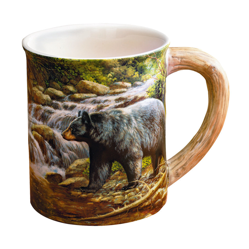 Wild Wings Sculpted Mug in Shadow of the Forest Bear - Front View