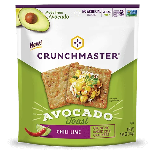 Crunchmaster Chili Lime Avocado Toast Crackers, 3.54 oz (Case of 12)