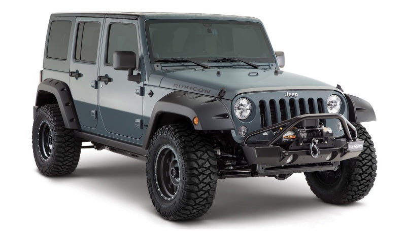 Bushwacker 07-18 Jeep Wrangler Unlimited Pocket Style Flares 2pc 4-Door Sport Utility Only - Black - View 2