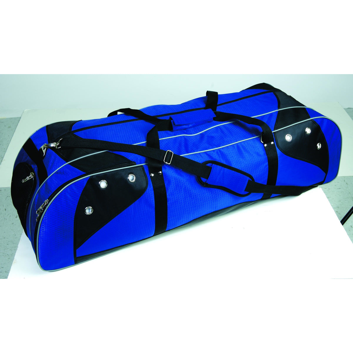 Martin Sports Lacrosse Player's Bag, 42 in, Holds Two Sticks in Royal/Black - Front View