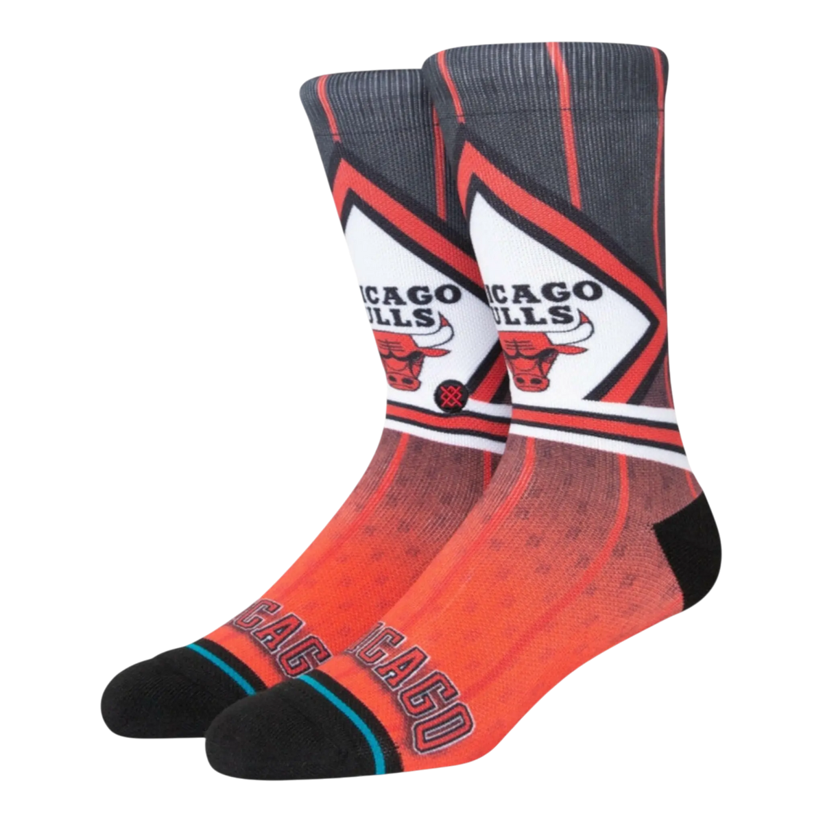Stance Chicago Bulls Fader Men's Crew Socks — Black/Red