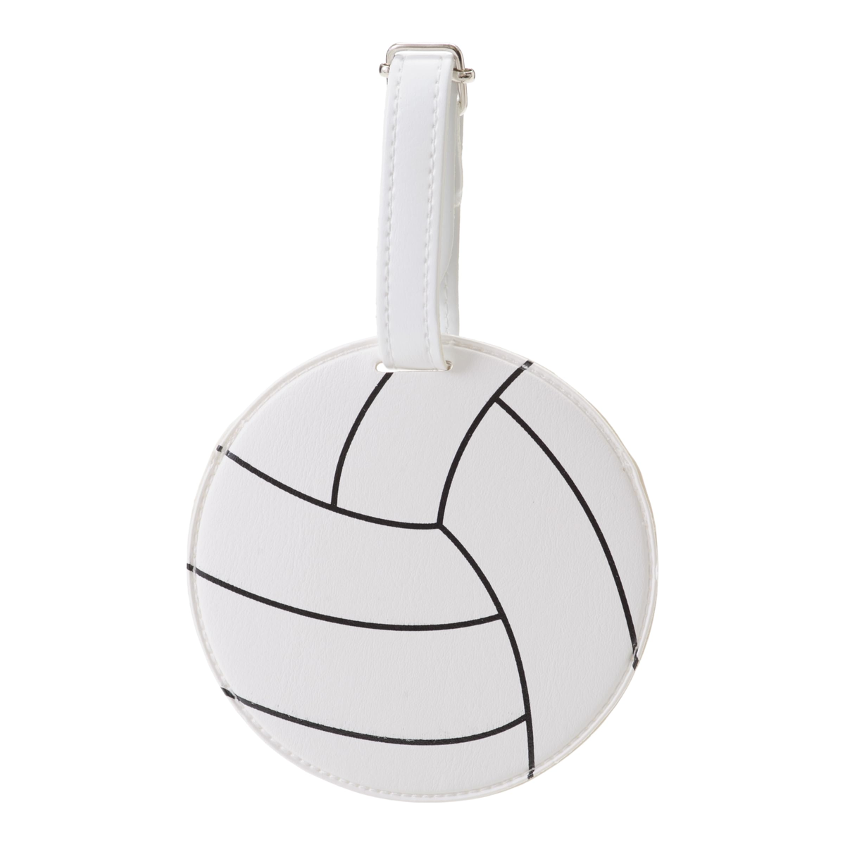 Tandem Sport Volleyball Luggage Tag, White - Front View