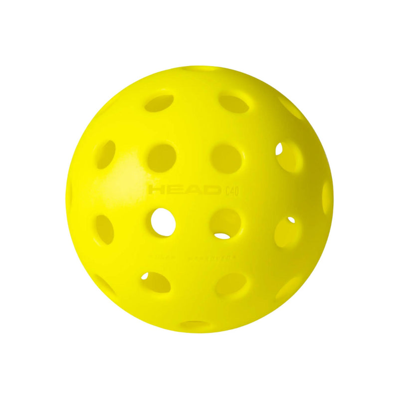 Box of outdoor pickleballs with multiple perforated balls visible through circular cutout windows in the packaging.