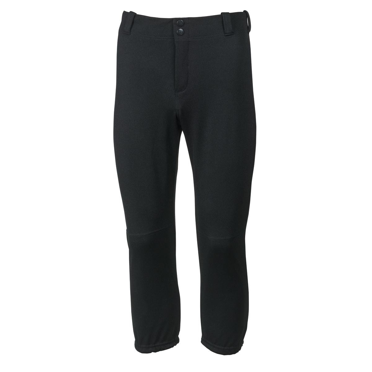 Martin Sports Girls and Women's Low Rise Softball Pants in Black Youth L - Front View