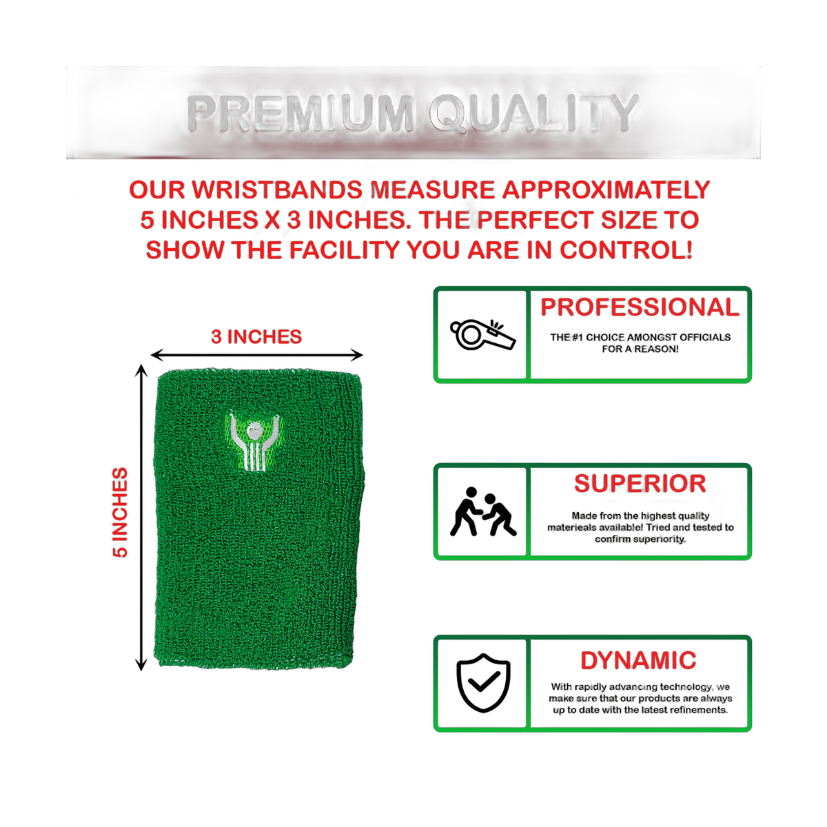 Great Call Athletics Red  Green Wrestling Wrist Bands
