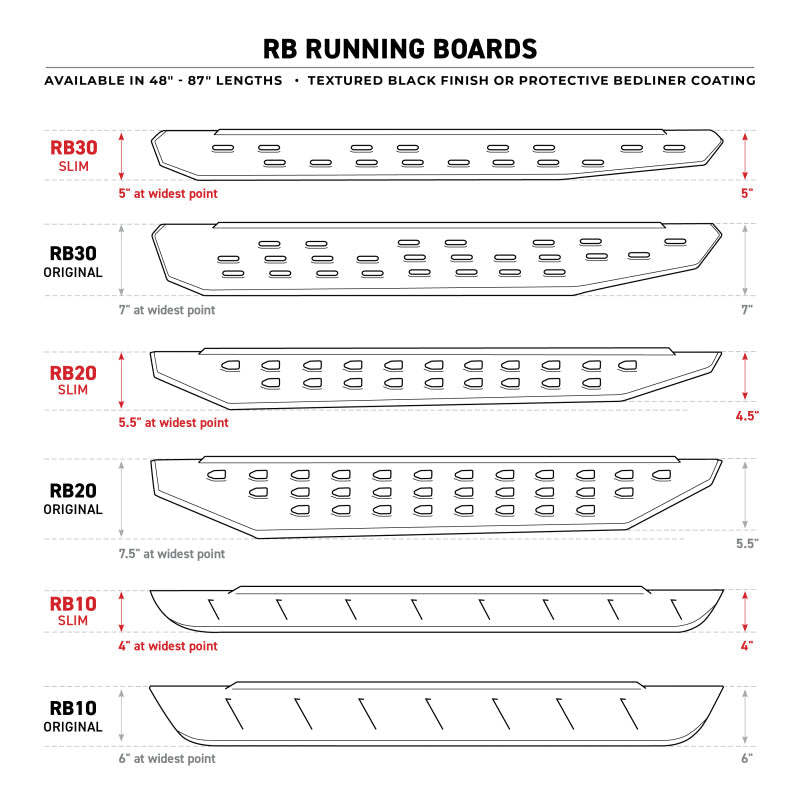 Go Rhino RB10 Running Boards - Bedliner - 68in - View 5