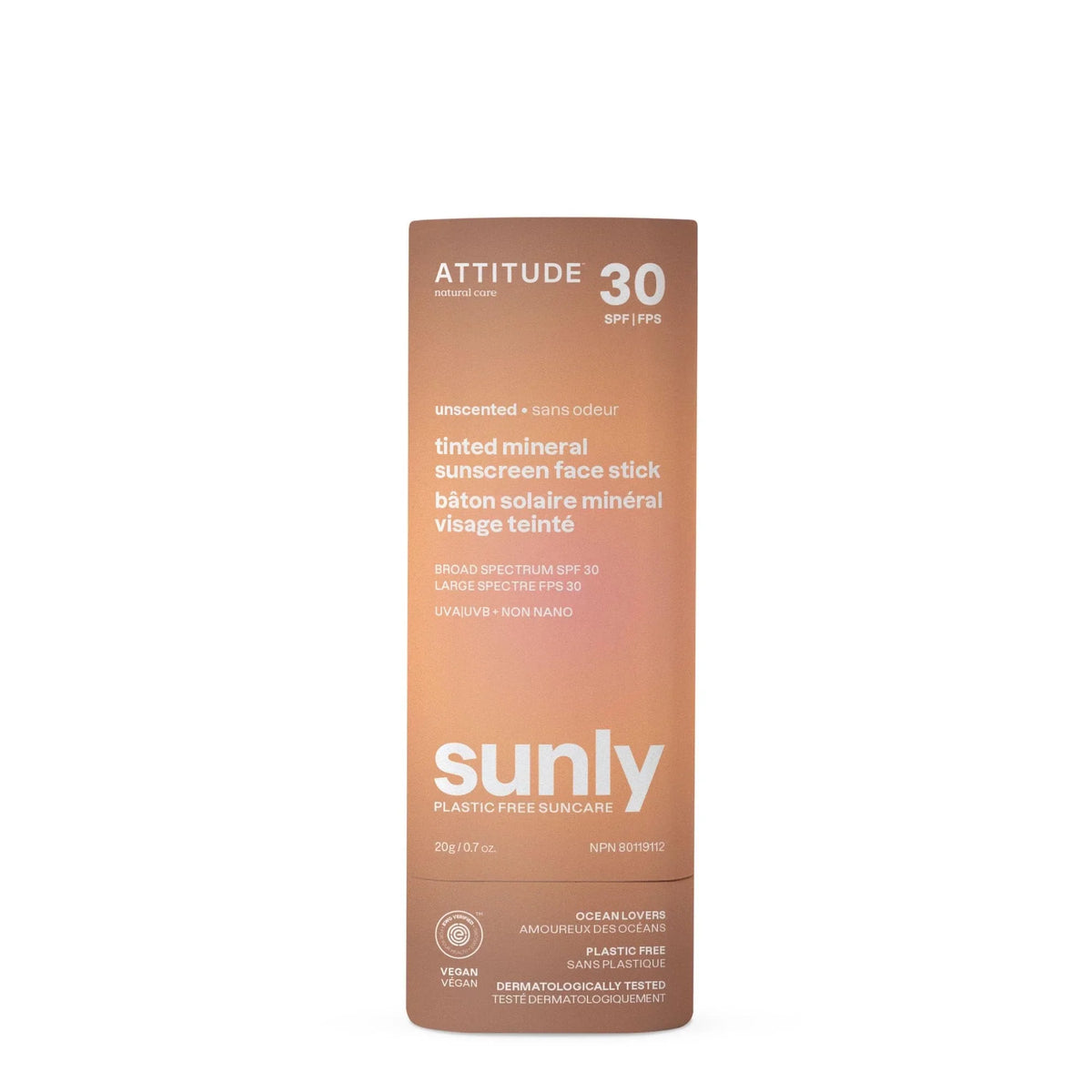 Attitude Tinted Face Sunscreen Stick, 0.7 oz