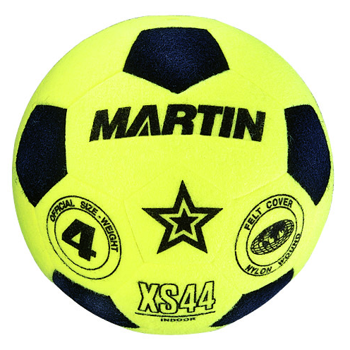Martin Sports Indoor Soccer Ball, Nylon Cloth Cover in Size 4 - Front View