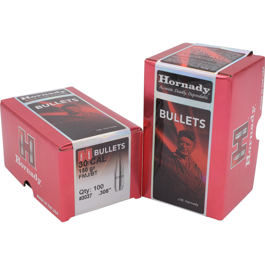 Hornady FMJ BT Bullets in 30 cal. 308 150 gr. 100 pk - Front View
