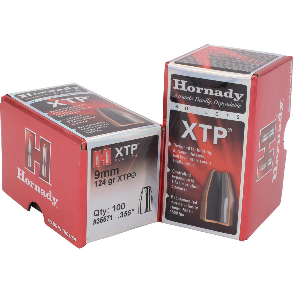 Hornady HP/XTP Bullets in 9 mm. .355 in. 124 gr. 100 pk - Front View