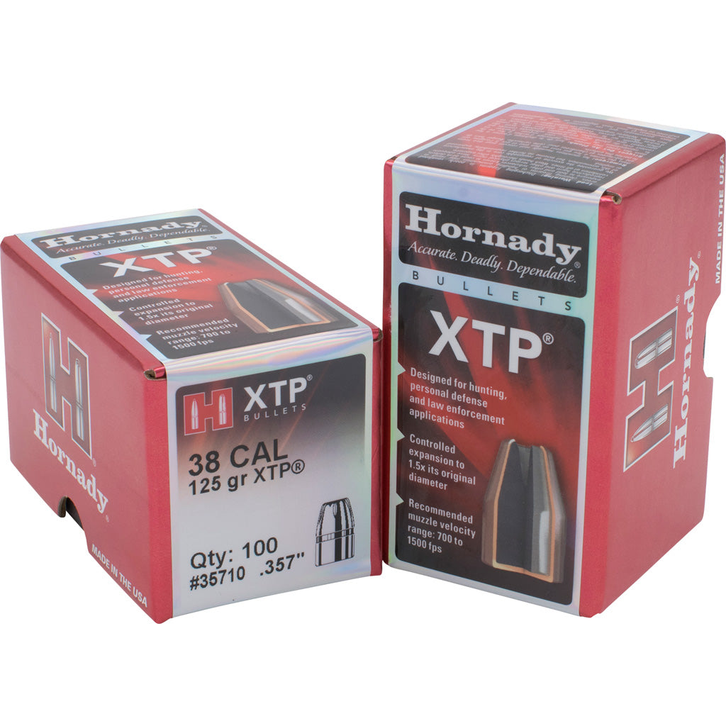 Hornady HP/XTP Bullets in 38 cal. .357 in. 125 gr. 100 pk - Front View