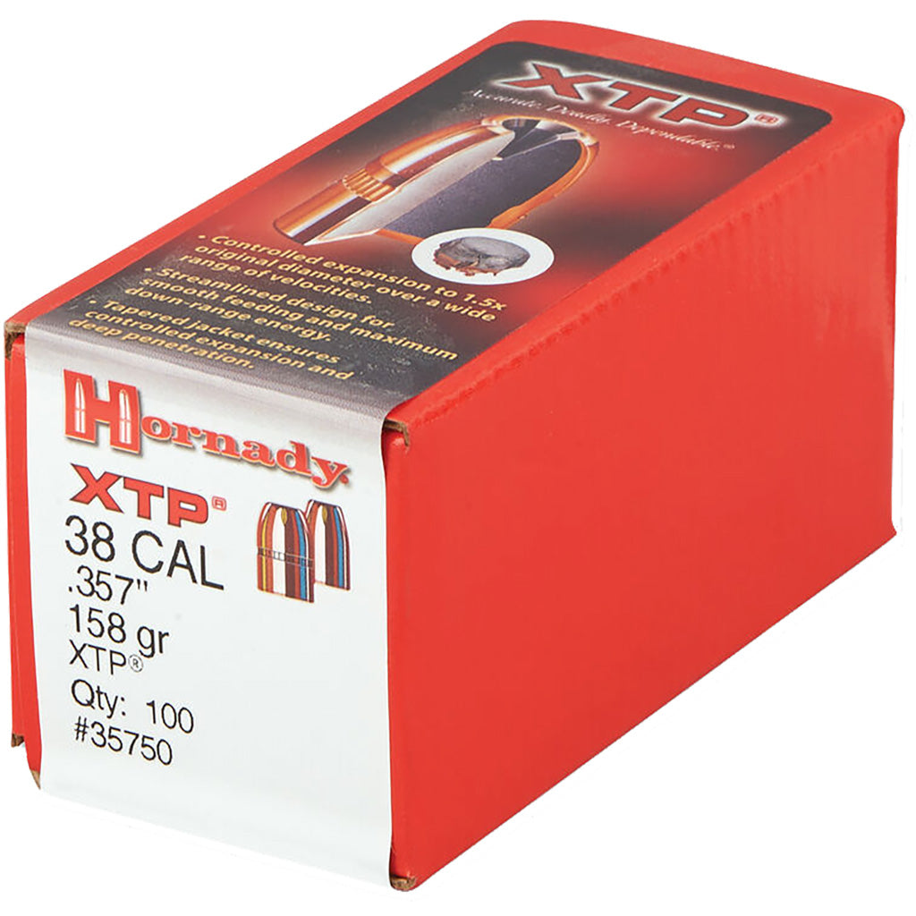 Hornady HP/XTP Bullets in 38 cal. .357 in. 158 gr. 100 pk - Front View