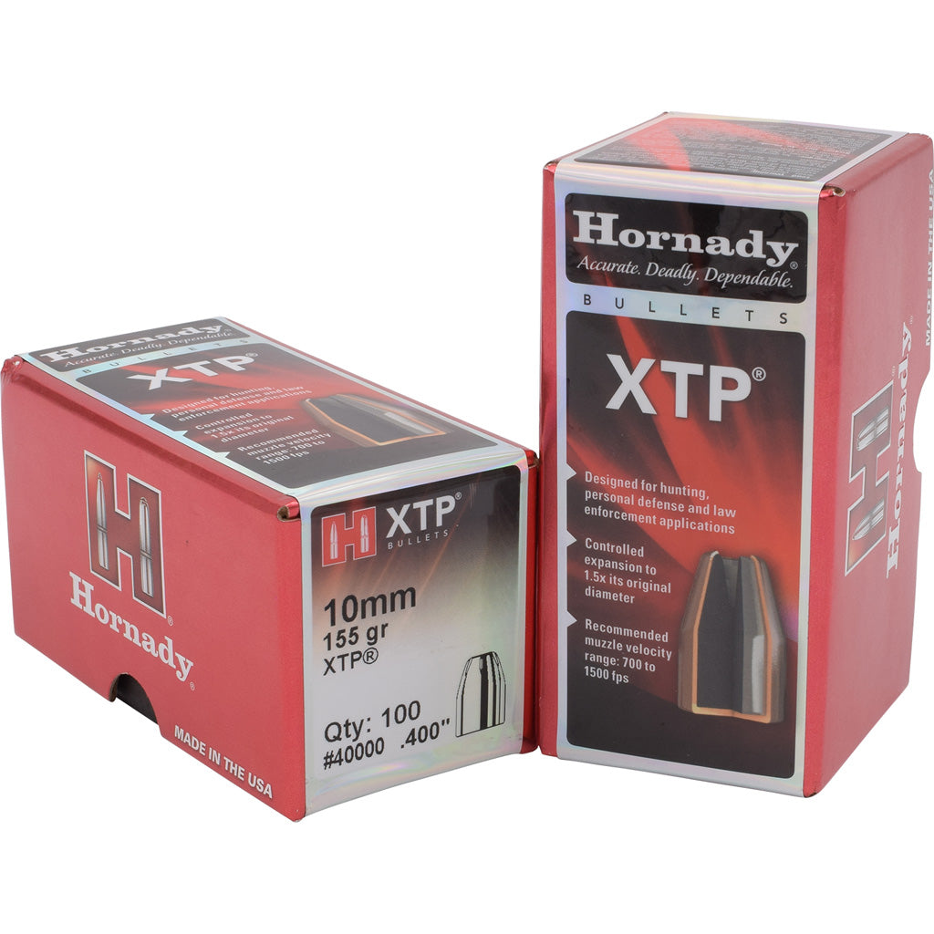 Hornady HP/XTP Bullets in 10 mm. .40 cal. 155 gr. 100 pk. - Front View