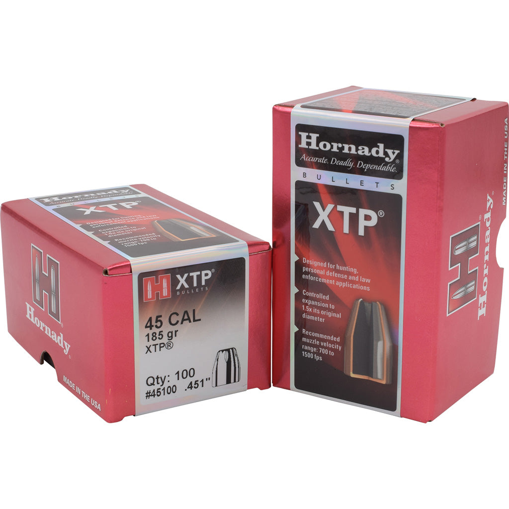 Hornady HP/XTP Bullets in 45 cal. .451 in. 185 gr. 100 pk - Front View