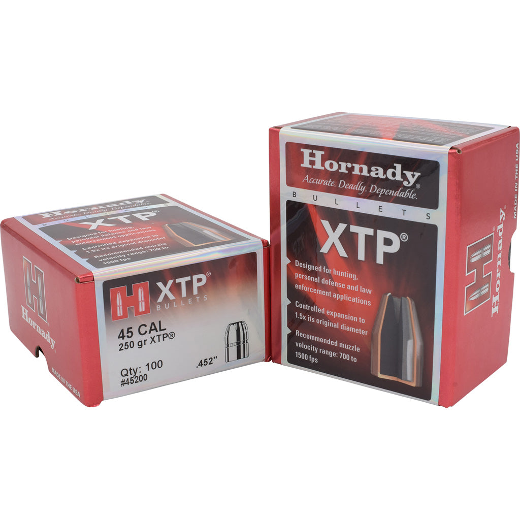 Hornady HP/XTP Bullets in 45 cal. 250 gr. 100 pk. - Front View