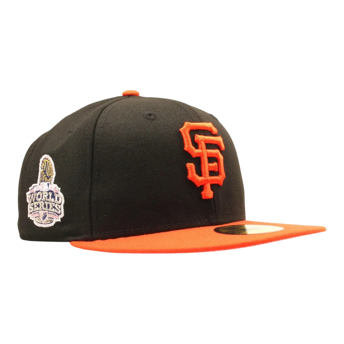 New Era 59FIFTY MLB San Francisco Giants 2012 World Series Side Patch Men's Fitted Hat — Pink Uv Black Wool