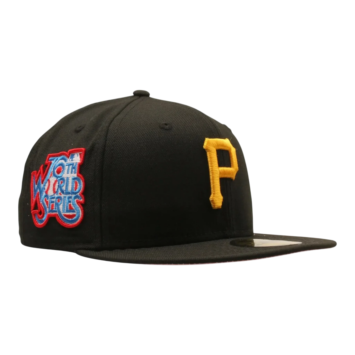 New Era 59FIFTY Pittsburgh Pirates 1979 World Series Men's Fitted Hat — Black Wool w/ Pink Undervisor