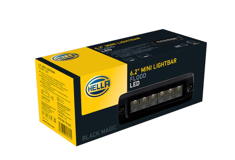 Hella Universal Black Magic 6 L.E.D. Flush Mount Mini Light Bar - Flood Beam - View 13
