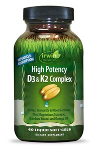 Irwin Naturals High Potency D3 + K2, 60 softgels