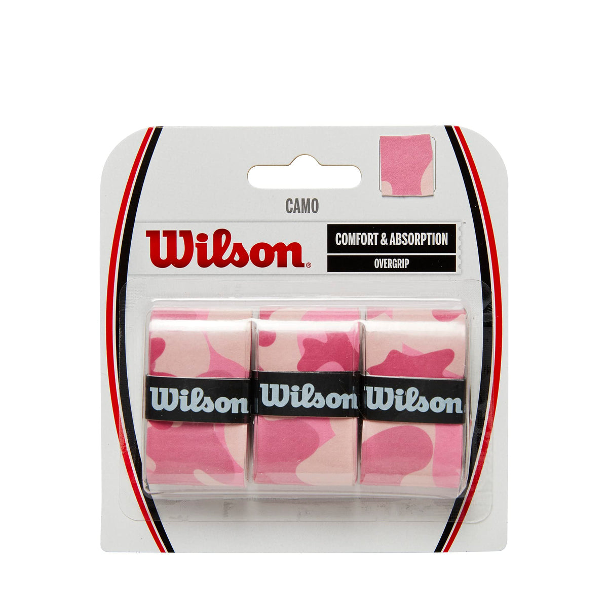 Wilson Camo Tennis Overgrip 3 Pack, Pink/White - main view