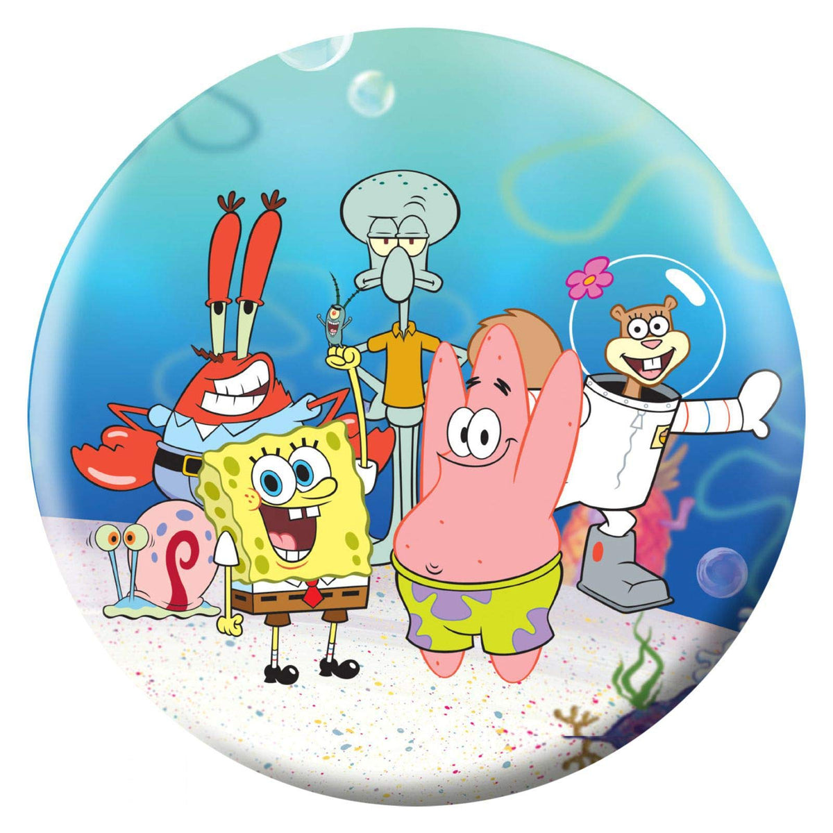 On The Ball Bowling Spongebob Themed Undrilled Bowling Ball - Beach Party - view 1