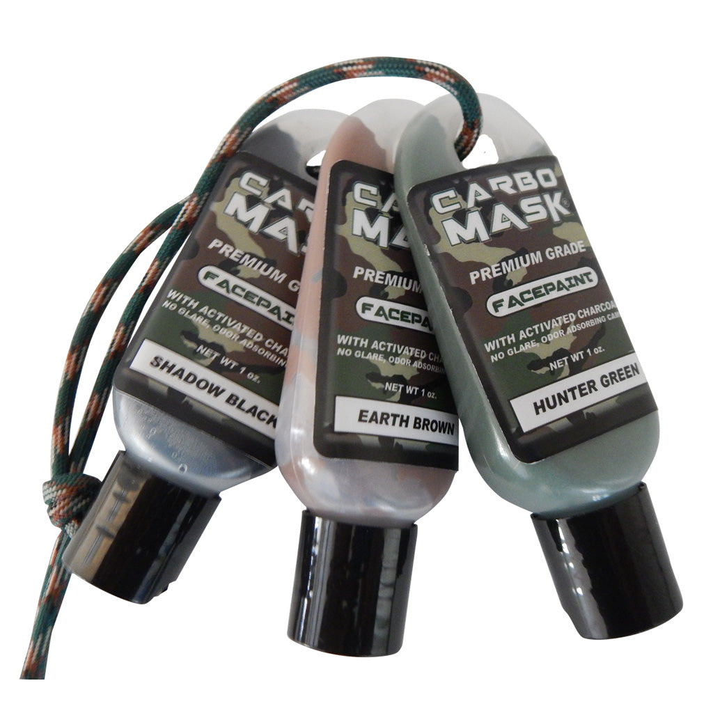 Carbomask Carbo Mask Facepaint in Black/Green/Brown 1 oz. 3 pk. - Front View