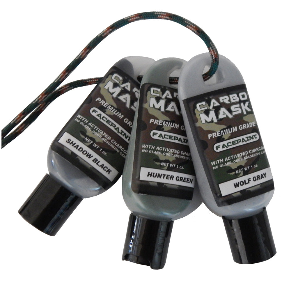 Carbomask Carbo Mask Facepaint in Black/Green/Grey 1 oz. 3 pk. - Front View