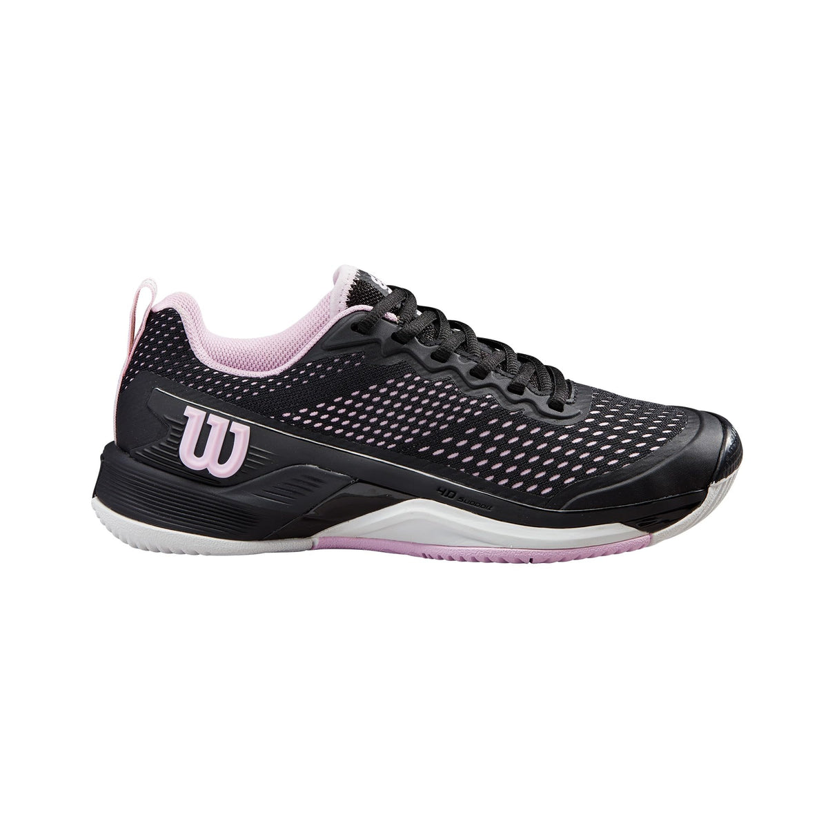 Wilson Rush Pro 4.5 Womens Tennis Shoes, Black/Black/Pirouette - main view
