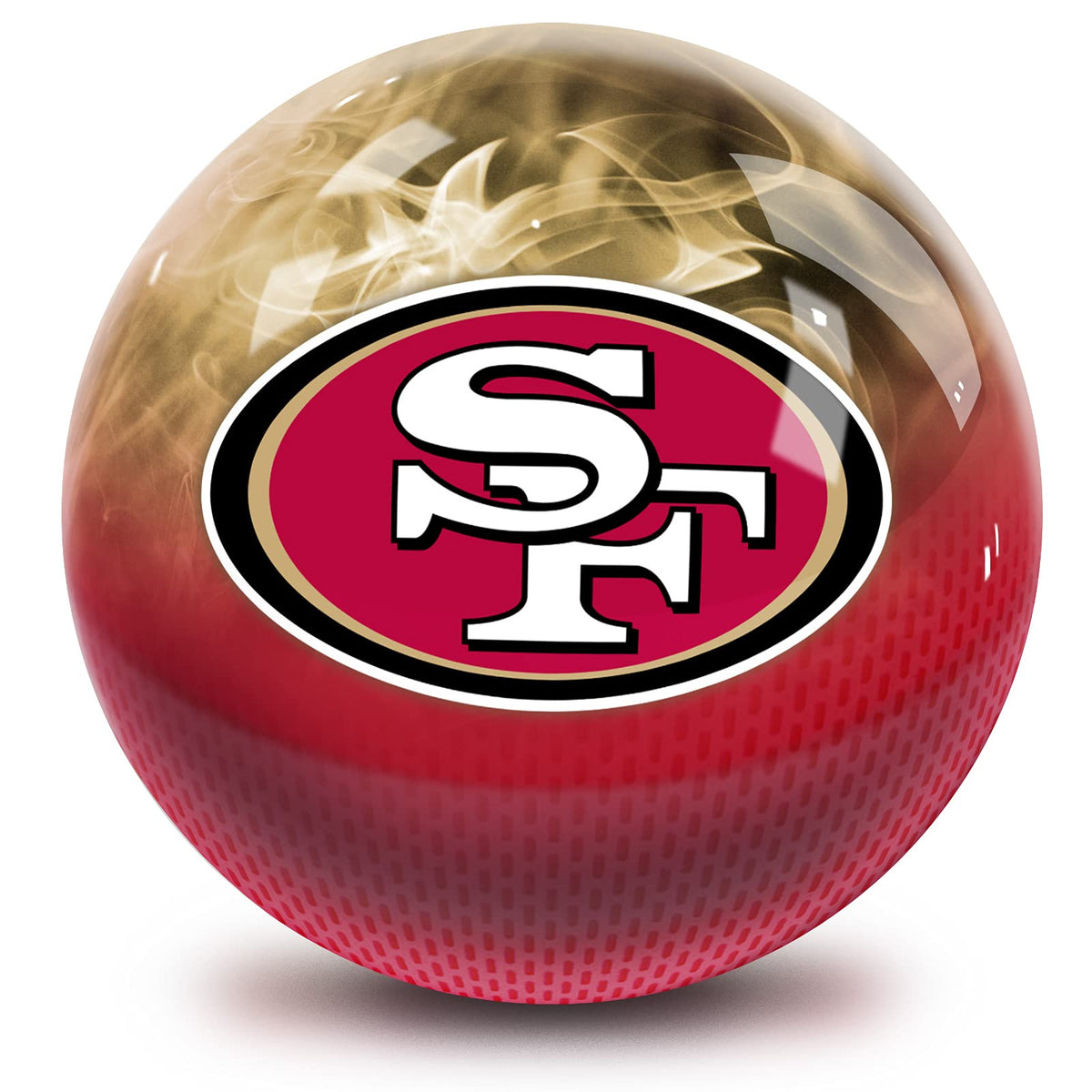 On The Ball Bowling NFL San Francisco 49ers Undrilled Bowling Ball (On Fire) - view 2