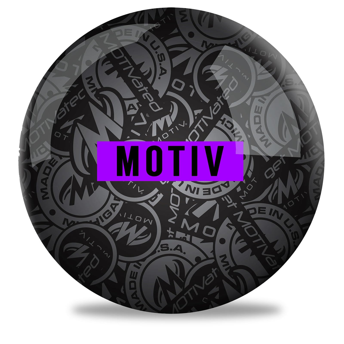 On The Ball Bowling Undrilled Motiv Polyester Spare Bowling Ball for Beginners & Pros (Stadium Purple) - view 2