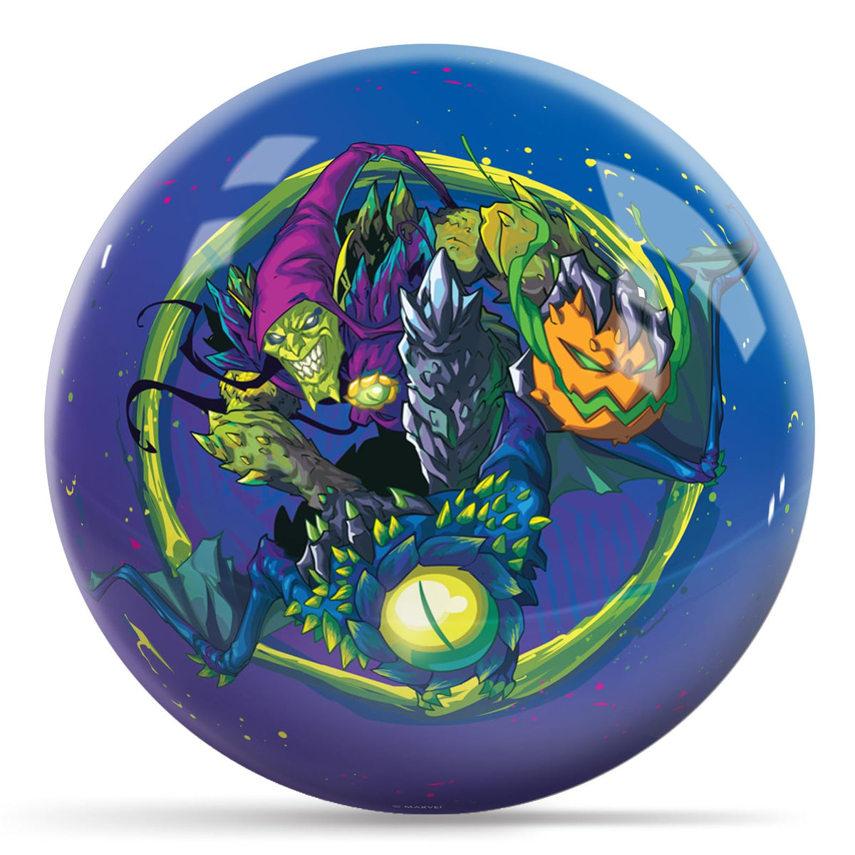 KR Strikeforce Spider Man Green Goblin Characters Undrilled Bowling Ball (6, Pounds) - view 2