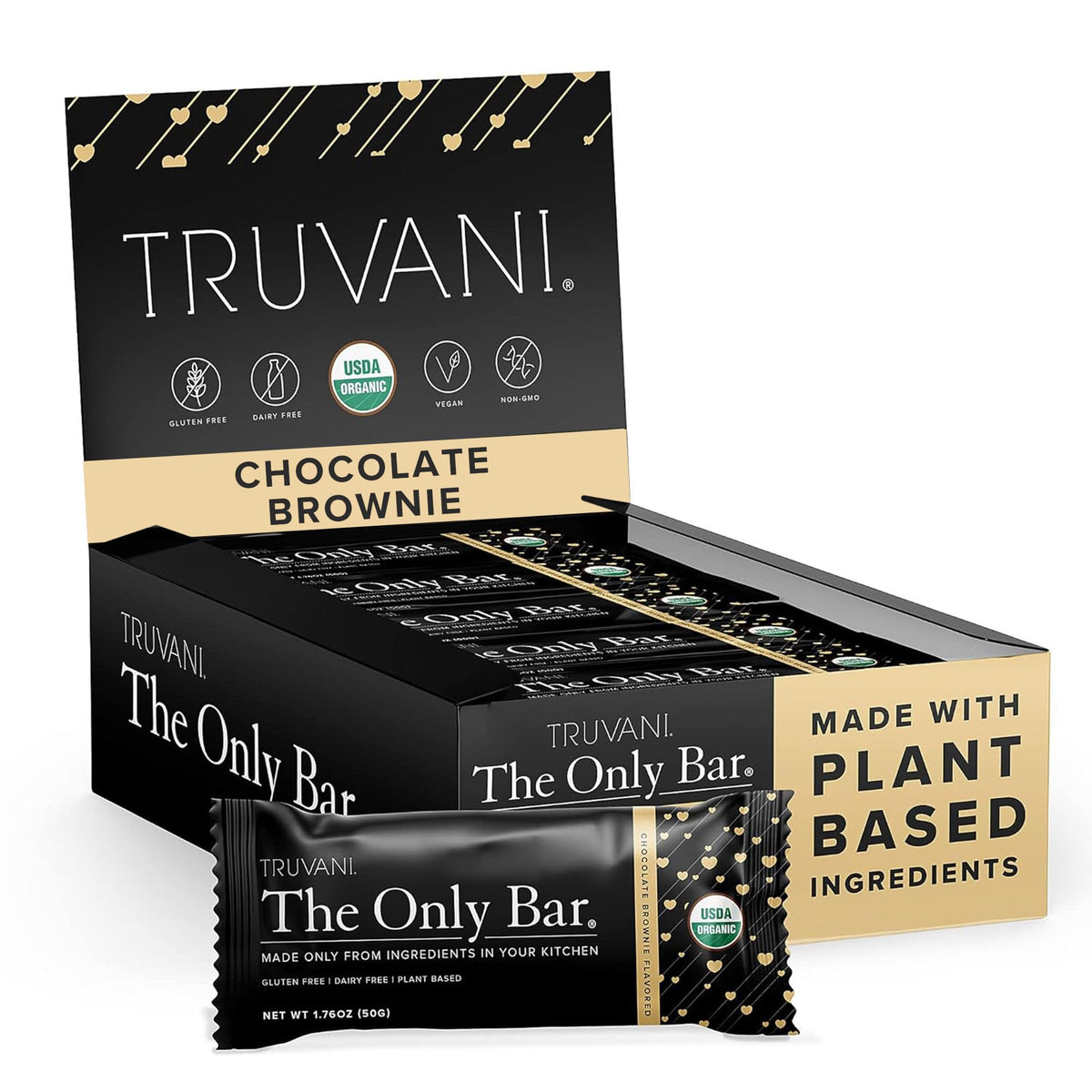 Truvani Organic Chocolate Brownie Bar, 1.76 oz (Case of 12)