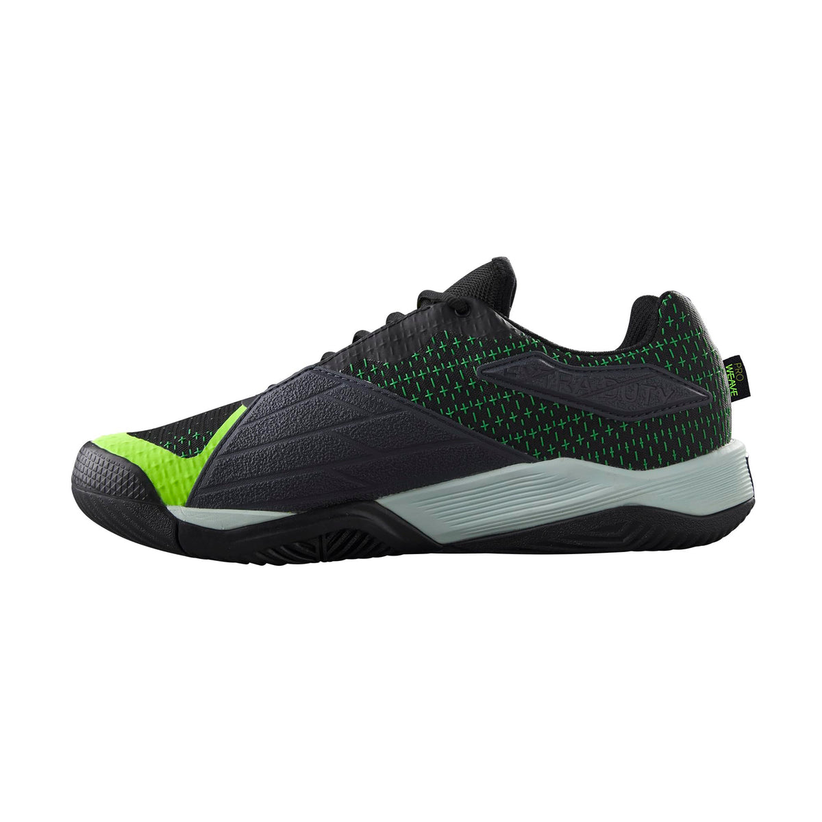 Wilson Rush Pro Extra Duty Mens Tennis Shoes, Black/Safety Yellow/Green Gecko - alternate view 3
